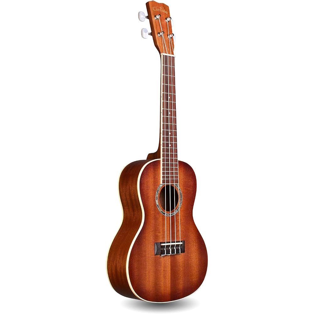 Cordoba 15CM-E Acoustic-Electric Concert Ukulele Hand Crafted With Mahogany Top, Back &amp; Sides &amp; Edge Burst Finish Full, Rich Sound &amp; Premium Italian Aquila Strings For Beginners &amp; Professionals