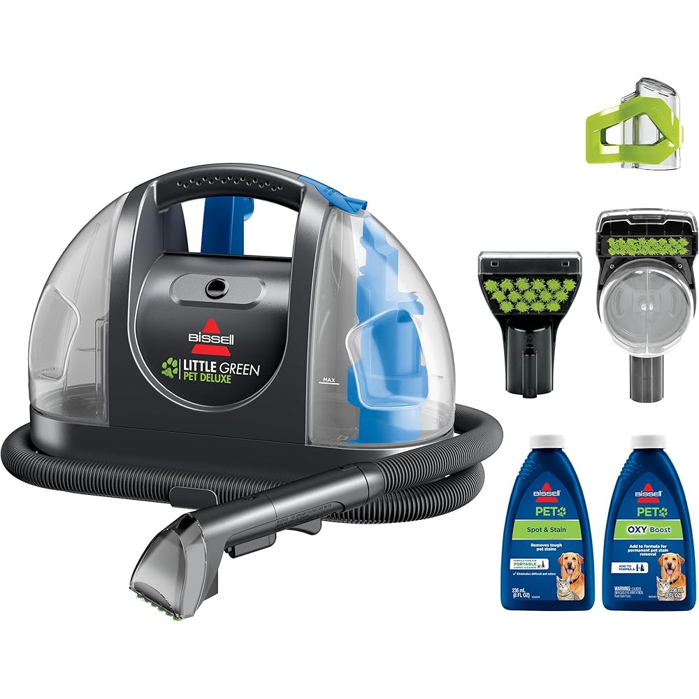 Bissell Little Green Pet Deluxe Portable Carpet Cleaner and Car/Auto Detailer, 3353, Gray/Blue