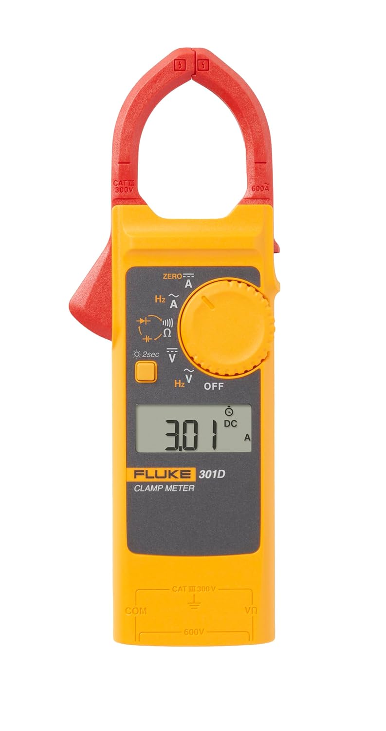 Fluke-301D/ESP, 600A AC/DC Clamp Meter with Slim Body and Thin Jaw ArmIndustrial &amp; Scientific