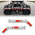 VEVOR Stainless Steel Angled Spring Loaded Mud Flap Hangers, 2-1/2" Bolt Spacing Mudflap Hangers for Semi Trucks, 1 Pair Heavy Duty Semi Truck Mud Flap Hanger Set with Reflective Strips, Silver