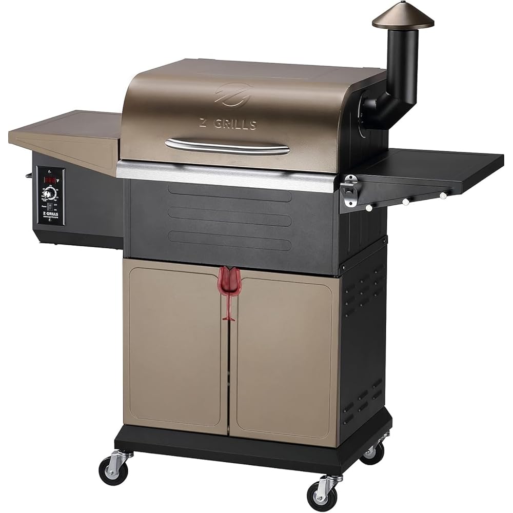 Z GRILLS Wood Pellet Grill Smoker with PID Controller, 8-in-1 Master Sear BBQ Grill, Auto Temperature Control, Huge Storage Cabinet Side Shelf with Tool Hooks, 572 sq in Cooking Area for Outdoor, 600D