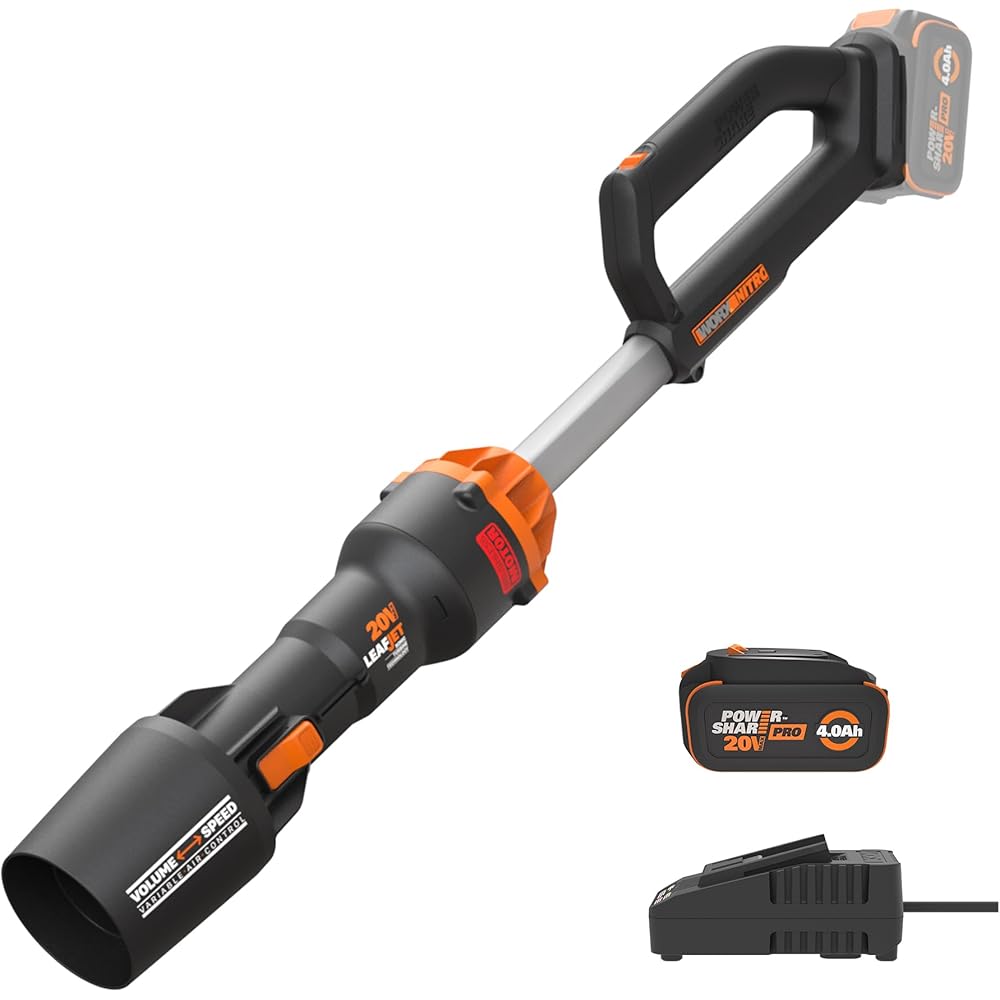 WORX Nitro WG543 20V Cordless Leaf Blower, Electric Blower with 410CFM &amp; 130MPH, Blowers for Lawn Care with 3.8 Lbs, Battery &amp; Charger Included