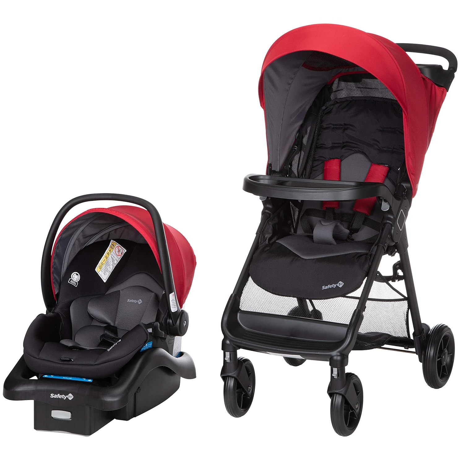 Safety 1st Smooth Ride Travel System Stroller and Car Seat OnBoard™ FLX Efficient Infant Car Seat Stroller and Infant Car Seat and Stroller Combo, Black Cherry