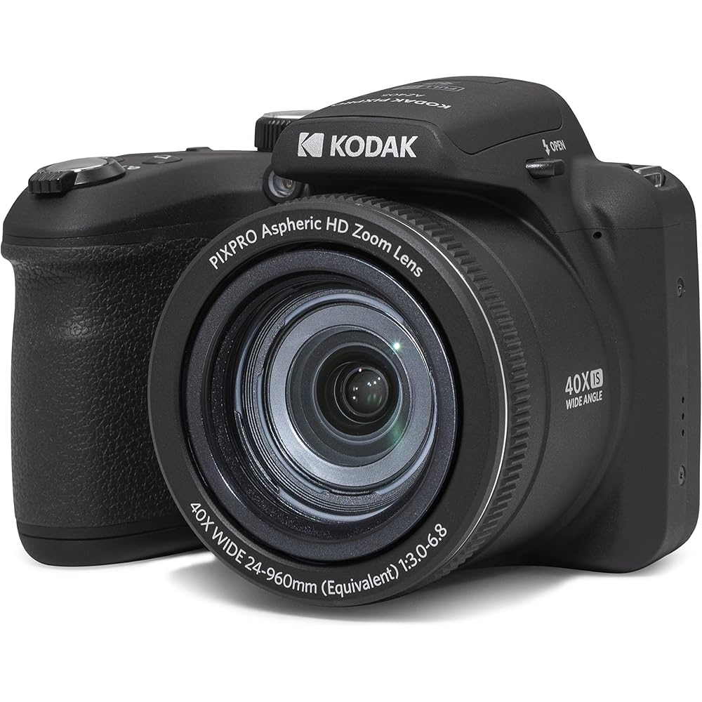 KODAK PIXPRO AZ405-BK 20MP Digital Camera 40X Optical Zoom 24mm Wide Angle Lens Optical Image Stabilization 1080P Full HD Video 3" LCD Vlogging Camera (Black)