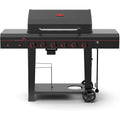Megamaster 6-Burner Propane Gas Grill w/Side Shelves &amp; Hooks, 54000BTUs, Outdoor Cooking, Barbeque, Patio, Camping, Tongs Included, Black, 720-0983TG