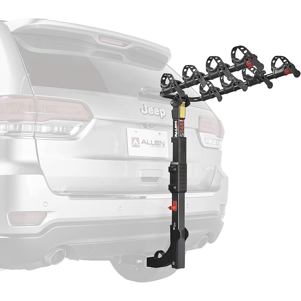 Allen Sports Premier Hitch Mounted 4-Bike Carrier, Model S545, Black Bike Racks