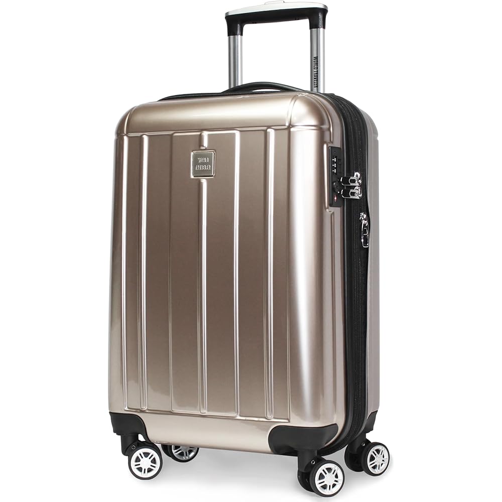 | World Traveler Contour Hardside Expandable Spinner Luggage, Champagne, 20-inch | Suitcases