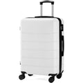 | Simple Deluxe 24 Inch Hardside Carry On Luggage, Suitcase with Double Spinner Wheels &amp; TSA Lock, Hard Shell, Expandable Rolling Lightweight, White | Carry-Ons