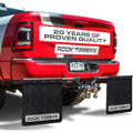 Rock Tamers 3" Official Mudflap System 00112 3" Hitch Receiver, Check Measurements Hitch Mounted Mud Flaps to Protect What You Tow Removeable and Adjustable Black/Stainless Steel 1 System