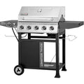Royal Gourmet GA5406TS 5 Burner Propane Gas Grill with Side Burner and Sear Burner, Cart Style Gas BBQ Grill with Porcelain-Enameled Cast Iron Grates for Backyard Cooking, Silver &amp; Black