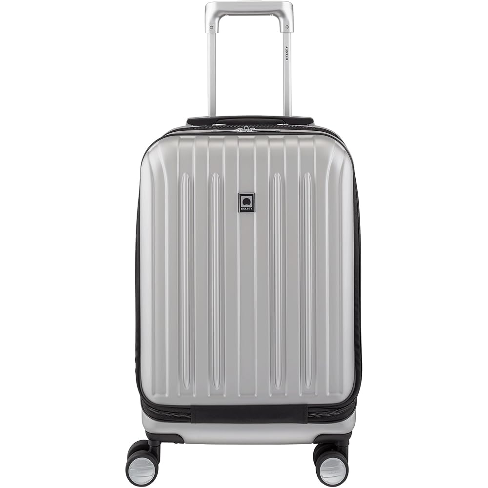 | DELSEY PARIS Titanium Hardside Expandable Luggage with Spinner Wheels Carry-On Luggage, Silver, Carry-On 19 Inch | Suitcases