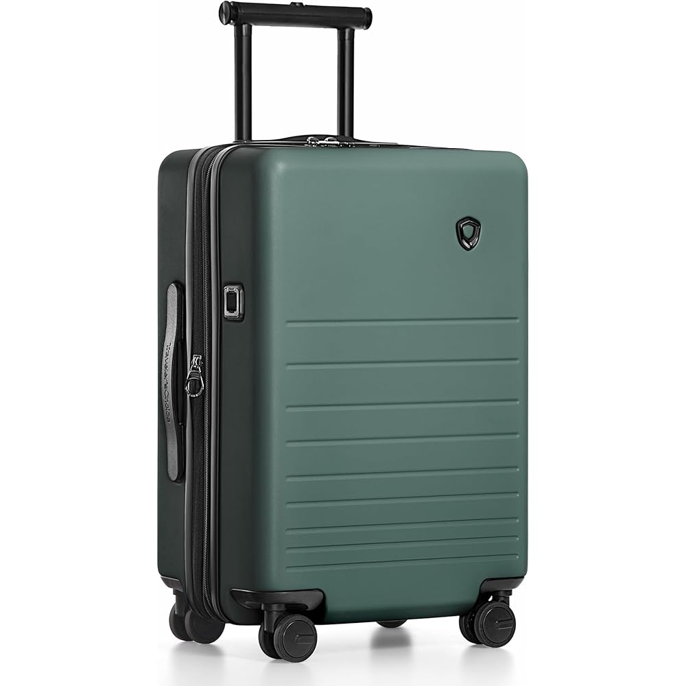 | Traveler's Choice Markham Hardside Expandable Luggage with Double Spinner Wheels, Carry-On 21-Inch Suitcase, Green | Carry-Ons
