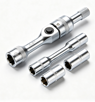Solrixsolu - 1/2" Drive X-Torq Torque Wrench 60–100 lb-ft, 4 Settings + 2 Flip Sockets