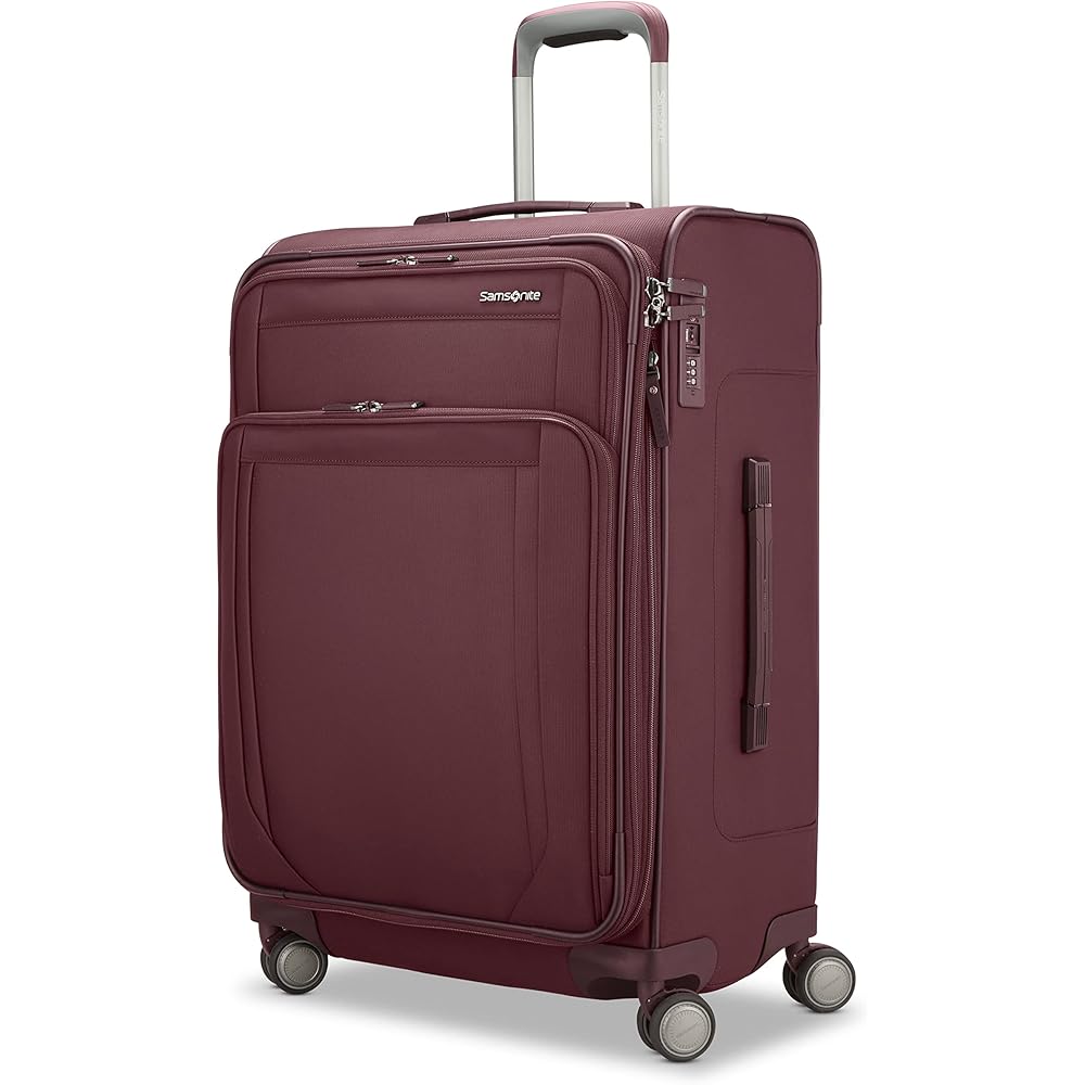 | Samsonite Lineate DLX Softside Expandable Luggage with Spinner Wheels, Merlot, Medium Checked | Carry-Ons