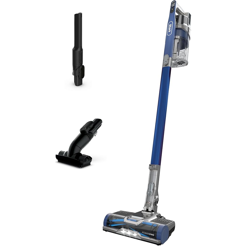 Shark Cordless Vacuum Cleaner with HEPA Filter, Lightweight, Portable, Rechargeable, Powerful Pet Hair Pickup, Removable Handheld, Crevice Tool, Dusting Brush, 50-min Runtime, Blue, IZ363HT
