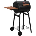 Char-Griller® Patio Pro Charcoal Grill and Smoker with Cast Iron Grates, Premium Wood Shelf and Damper Control, 250 Cooking Square Inches in Black, Model E1515