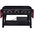 Royal Gourmet GB8003 8-Burner Propane Gas Grill with Foldable Side Tables, Large Propane BBQ Grill with Porcelain-Enameled Steel Wire Grates for Outdoor Party or Backyard Grilling, Black