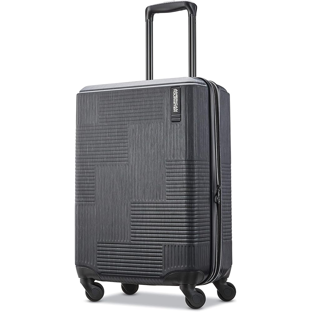 | American Tourister Stratum XLT Expandable Hardside Luggage with Spinner Wheels, Jet Black, Carry-On 21-Inch | Suitcases