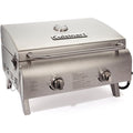 Cuisinart Chef's Style Tabletop Portable Propane Gas Grill, 20,000 BTU Stainless Steel 2-Burner Outdoor BBQ Grill for Camping, Tailgates, BBQ, Hassle-Free Setup