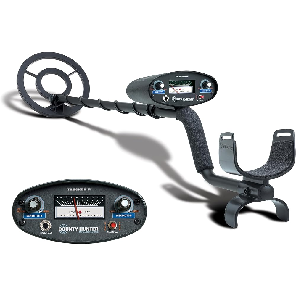 Bounty Hunter TK4 Tracker IV Metal Detector – All-Terrain Gold, Silver, Coin &amp; Relic Finder with 8" Waterproof Coil, 3 Detection Modes – for Adults &amp; Kids – Made in USA