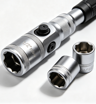 Solrixsolu - 1/2" Drive X-Torq Torque Wrench 60–100 lb-ft, 4 Settings + 2 Flip Sockets
