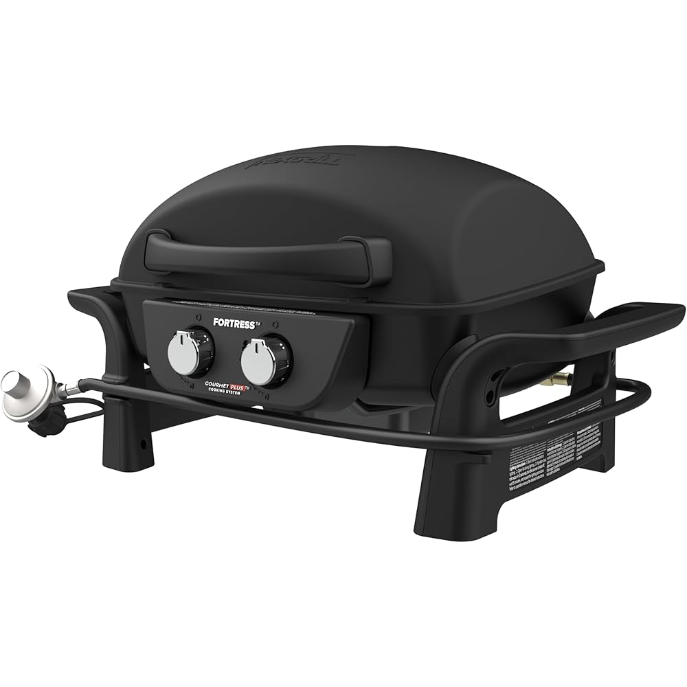Nexgrill Fortess 2-Burner Portable Gas Grill &amp; Griddle Combo with 263 SQ In Cooking Space, Easy Lift Handles, 13,500 BTU, 2-in-1 Small Tabletop Grill for Camping, Outdoor Cooking, and More 820-02005