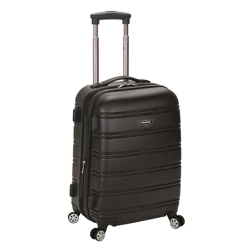 | Rockland Melbourne Hardside Expandable Spinner Wheel Luggage, Black, Carry-On 20-Inch | Carry-Ons