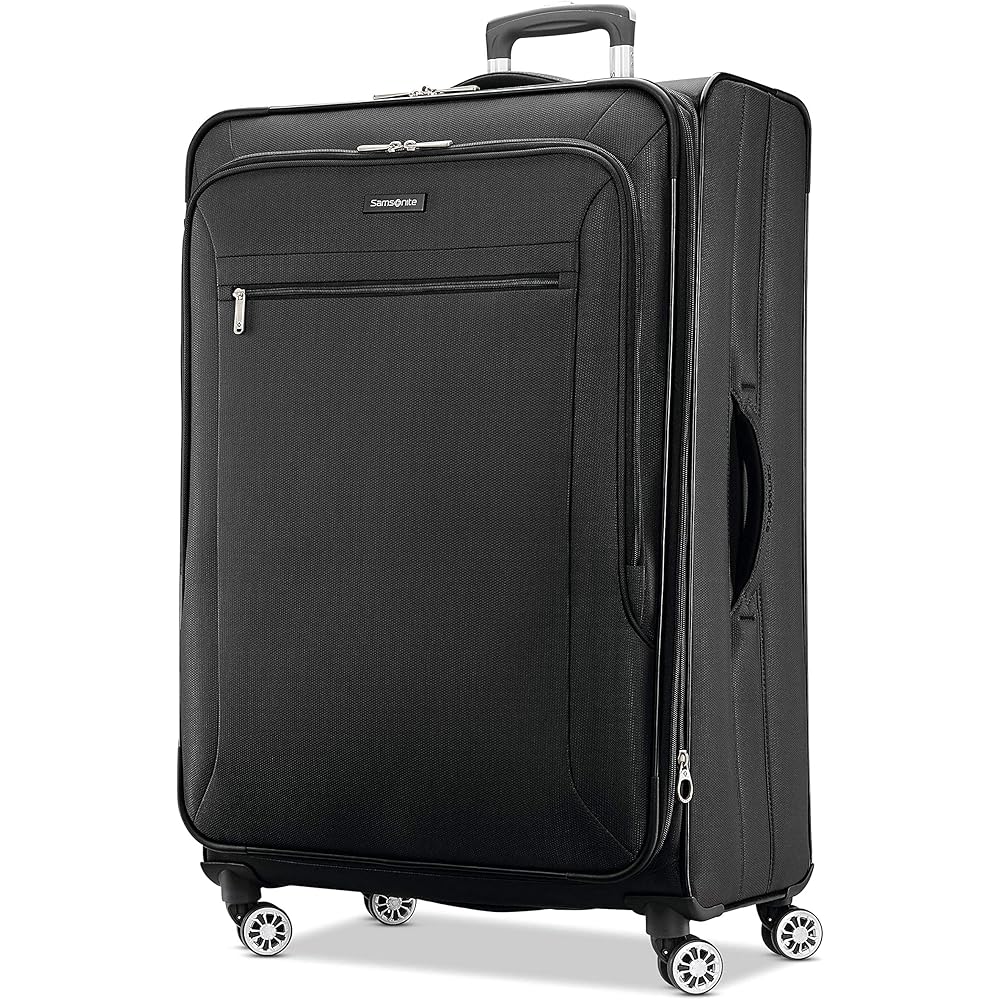 | Samsonite Ascella X Softside Expandable Luggage with Spinner Wheels, Black, Checked-Large 29-Inch | Suitcases